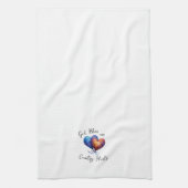 神は私たちの国のハート キッチンタオル (縦)