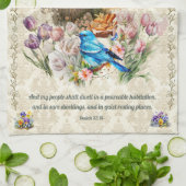 神は私たちの家のダマスクキッチンタオルを祝福 キッチンタオル (折り畳み)