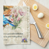 神は私たちの家のダマスクキッチンタオルを祝福 キッチンタオル (四つ折り)