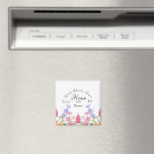 神は私たちの家の白いフローラ野花を祝福 マグネット (インサイチュ (食洗機))