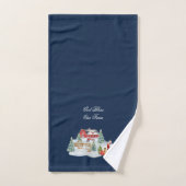 神は私たちの農場クリスマスファームシーンを祝福 バスタオルセット (ハンドタオル)