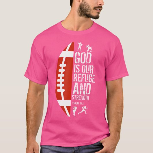 神は私たちの避難強度詩篇461イエスの召使い Tシャツ (正面)