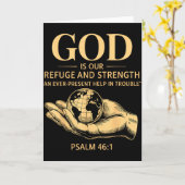 神は私たちの避難所であり力 - 詩篇46_1 キリスト カード (黄色い花)