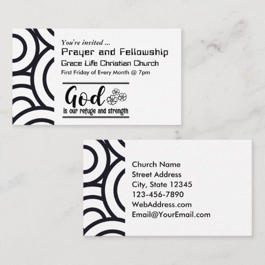 神は私たちの避難所であり強い教会のイベント 名刺 (正面/裏面)