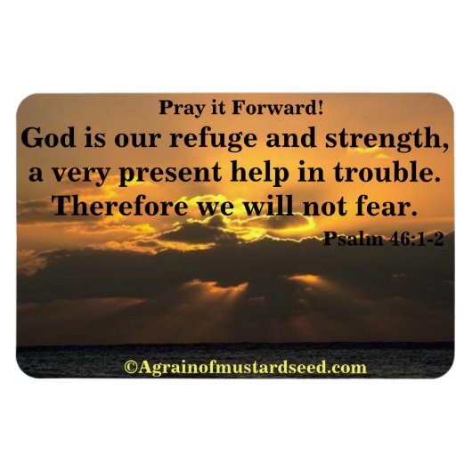 神は私たちの避難聖書の引用文 マグネット (横)