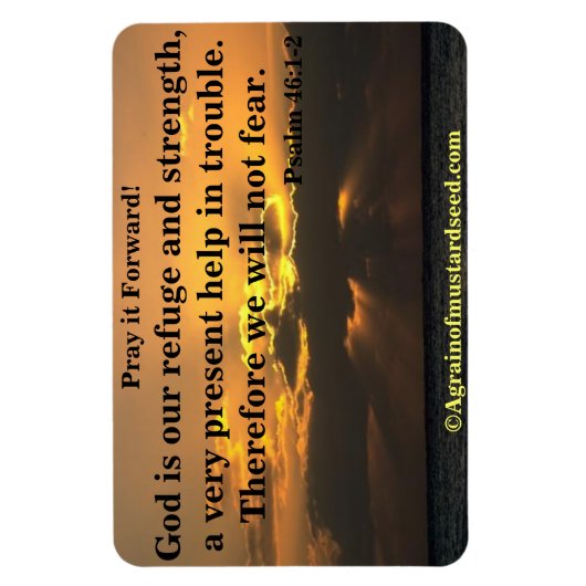 神は私たちの避難聖書の引用文 マグネット (縦)