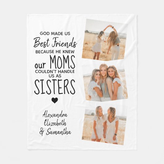 神は私たちを友最高の達友情引用文写真 フリースブランケット (正面)