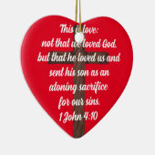 神は私たちを愛してくださる1ヨハネ4:10聖書の詩 セラミックオーナメント (右)