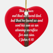 神は私たちを愛してくださる1ヨハネ4:10聖書の詩 セラミックオーナメント (裏面)