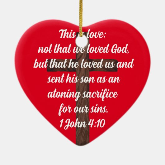神は私たちを愛してくださる1ヨハネ4:10聖書の詩 セラミックオーナメント (裏面)