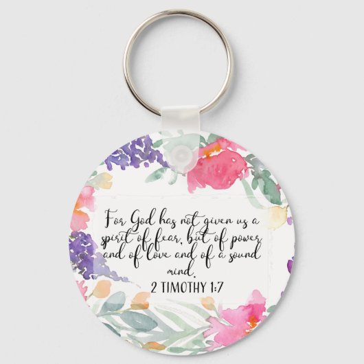 神は私たち与えに恐怖の精神がないのだ キーホルダー (正面)