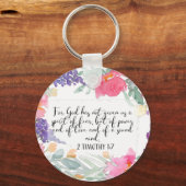 神は私たち与えに恐怖の精神がないのだ キーホルダー (正面)