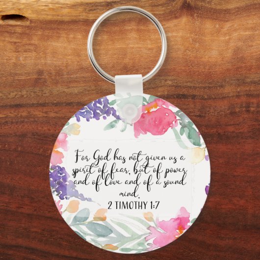 神は私たち与えに恐怖の精神がないのだ キーホルダー (正面)