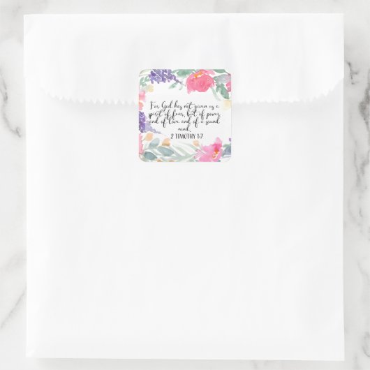 神は私たち与えに恐怖の精神がないのだ スクエアシール (バッグ)