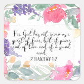 神は私たち与えに恐怖の精神がないのだ スクエアシール (正面)