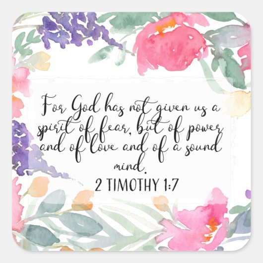 神は私たち与えに恐怖の精神がないのだ スクエアシール (正面)