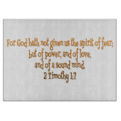 神は私たち与えに恐怖の精神を持たない カッティングボード (正面)