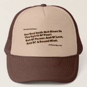 神は私たち与えに恐怖の精神を持たない キャップ (正面)