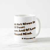 神は私たち与えに恐怖の精神を持たない コーヒーマグカップ (正面右)