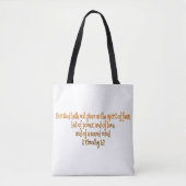 神は私たち与えに恐怖の精神を持たない トートバッグ (正面)