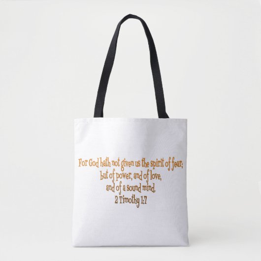 神は私たち与えに恐怖の精神を持たない トートバッグ (正面)