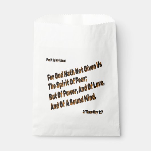 神は私たち与えに恐怖の精神を持たない フェイバーバッグ (正面)