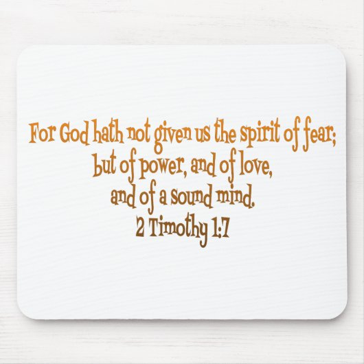神は私たち与えに恐怖の精神を持たない マウスパッド (正面)