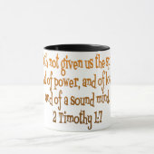 神は私たち与えに恐怖の精神を持たない マグカップ (中央)