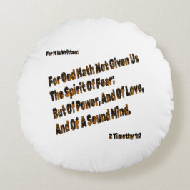 神は私たち与えに恐怖の精神を持たない ラウンドクッション