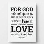 神は私たち与えに恐怖の精神を持ちない聖なる書物、 経典 フォトプラーク (正面)