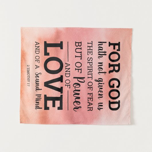 神は私たち与えの恐怖の精神を持たない聖なる書物、 経典 タペストリー (正面(横))