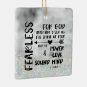 神は私たち与えの恐怖の聖句を持っていない セラミックオーナメント (右)