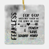 神は私たち与えの恐怖の聖句を持っていない セラミックオーナメント (正面)