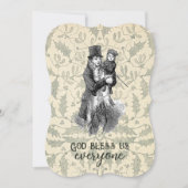 神は私たち皆を祝福するディケンクリスマスカロルカード (正面)