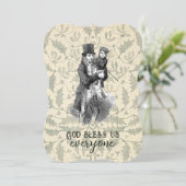 神は私たち皆を祝福するディケンクリスマスカロルカード (スタンド正面)