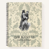 神は私たち皆を祝福するディケンクリスマスカロルカード ノートブック (正面)