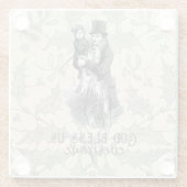 神は私たち皆を祝福するディケンクリスマスカロル ガラスコースター (裏面)