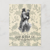 神は私たち皆を祝福するディケンクリスマスカロル ポストカード (正面)