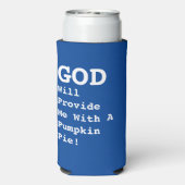 「神は私にカボチャのパイを与えてくれる！」 おもしろい- スリム缶クーラー (Seltzer裏面)