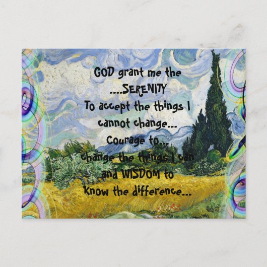神は私にカラフルの風景の静穏を与える ポストカード (正面)
