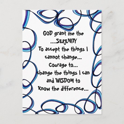 神は私にカラフルポストカードのセレニティを許可 ポストカード (正面)