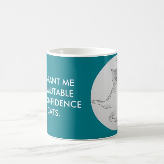 神は私に猫の不変の自信を許可します コーヒーマグカップ (中央)