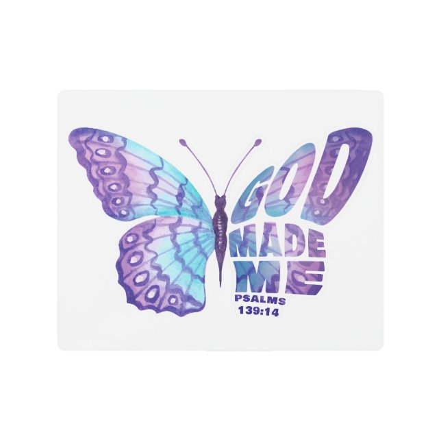 神は私に詩篇を作った139:14女と女の子クリスチャン メタルプリント (正面)