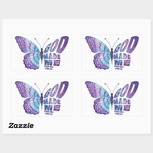 神は私に詩篇を作った139:14女と女の子クリスチャン 長方形シール (シート)