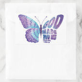 神は私に詩篇を作った139:14女と女の子クリスチャン 長方形シール (バッグ)