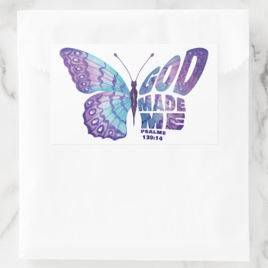 神は私に詩篇を作った139:14女と女の子クリスチャン 長方形シール (バッグ)