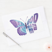 神は私に詩篇を作った139:14女と女の子クリスチャン 長方形シール (封筒)