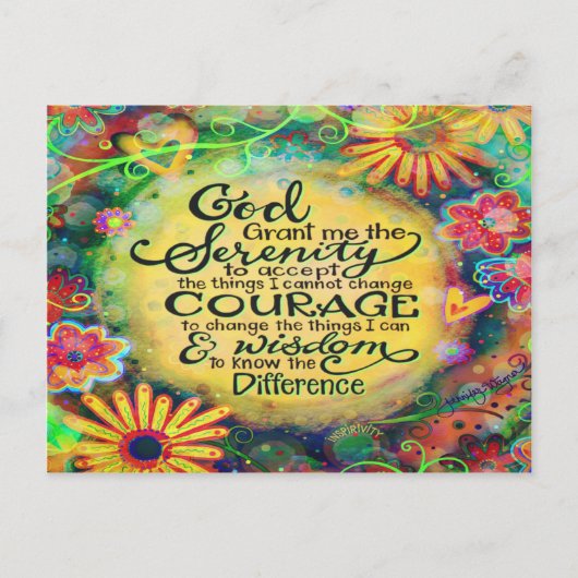 "神は私に静けさを与える"インスピリチュアル ポストカード (正面)