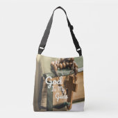 神は私のガイドバイブルとロザリークロス クロスボディバッグ (正面)