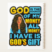 神は私のソースであるメラニンシエスタブラックガール魔法 プランナー手帳 (裏面)